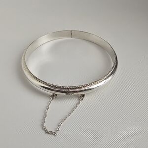 2.5" Diameter Sterling Silver Bangle Bracelet